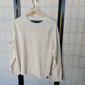 Men's Cream 100% Cotton Pullover Crew Neck Sweater Stitch Fix Alesbury Oatmeal